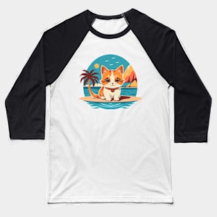 Cute Kitten On Vacation Baseball T-Shirt